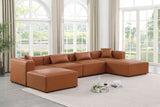 Cube Cognac Vegan Leather Modular Sectional 668Cognac-Sec6B Meridian Furniture