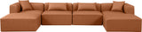 Cube Cognac Vegan Leather Modular Sectional 668Cognac-Sec6B Meridian Furniture