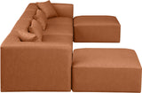 Cube Cognac Vegan Leather Modular Sectional 668Cognac-Sec6B Meridian Furniture