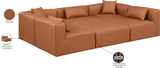 Cube Cognac Vegan Leather Modular Sectional 668Cognac-Sec6C Meridian Furniture