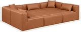 Cube Cognac Vegan Leather Modular Sectional 668Cognac-Sec6C Meridian Furniture