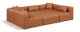 Cube Cognac Vegan Leather Modular Sectional 668Cognac-Sec6C Meridian Furniture