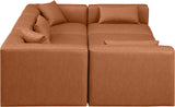 Cube Cognac Vegan Leather Modular Sectional 668Cognac-Sec6C Meridian Furniture