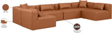 Cube Cognac Vegan Leather Modular Sectional 668Cognac-Sec6D Meridian Furniture