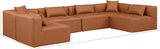 Cube Cognac Vegan Leather Modular Sectional 668Cognac-Sec6D Meridian Furniture