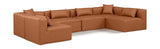 Cube Cognac Vegan Leather Modular Sectional 668Cognac-Sec6D Meridian Furniture