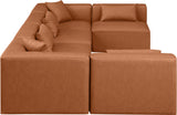 Cube Cognac Vegan Leather Modular Sectional 668Cognac-Sec6D Meridian Furniture