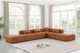 Cube Cognac Vegan Leather Modular Sectional 668Cognac-Sec6E Meridian Furniture