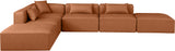 Cube Cognac Vegan Leather Modular Sectional 668Cognac-Sec6E Meridian Furniture