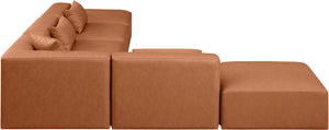 Cube Cognac Vegan Leather Modular Sectional 668Cognac-Sec6E Meridian Furniture