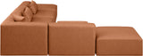 Cube Cognac Vegan Leather Modular Sectional 668Cognac-Sec6E Meridian Furniture