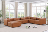 Cube Cognac Vegan Leather Modular Sectional 668Cognac-Sec7A Meridian Furniture