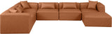 Cube Cognac Vegan Leather Modular Sectional 668Cognac-Sec7A Meridian Furniture