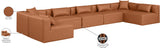 Cube Cognac Vegan Leather Modular Sectional 668Cognac-Sec7B Meridian Furniture