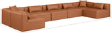 Cube Cognac Vegan Leather Modular Sectional 668Cognac-Sec7B Meridian Furniture