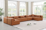 Cube Cognac Vegan Leather Modular Sectional 668Cognac-Sec7B Meridian Furniture