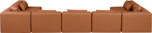 Cube Cognac Vegan Leather Modular Sectional 668Cognac-Sec7B Meridian Furniture