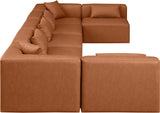 Cube Cognac Vegan Leather Modular Sectional 668Cognac-Sec7B Meridian Furniture