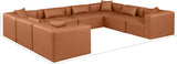 Cube Cognac Vegan Leather Modular Sectional 668Cognac-Sec8A Meridian Furniture