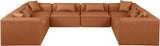 Cube Cognac Vegan Leather Modular Sectional 668Cognac-Sec8A Meridian Furniture