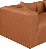Cube Cognac Vegan Leather Modular Sectional 668Cognac-Sec8A Meridian Furniture