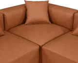 Cube Cognac Vegan Leather Modular Sectional 668Cognac-Sec8A Meridian Furniture