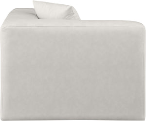 Cube Cream Vegan Leather Corner Chair 668Cream-Corner Meridian Furniture