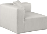 Cube Cream Vegan Leather Corner Chair 668Cream-Corner Meridian Furniture