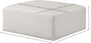 Cube Cream Vegan Leather Ottoman 668Cream-Ott Meridian Furniture