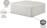 Cube Cream Vegan Leather Ottoman 668Cream-Ott Meridian Furniture