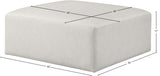 Cube Cream Vegan Leather Ottoman 668Cream-Ott Meridian Furniture