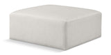 Cube Cream Vegan Leather Ottoman 668Cream-Ott Meridian Furniture