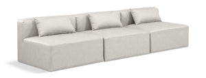 Cube Cream Vegan Leather Modular Sofa 668Cream-S108A Meridian Furniture