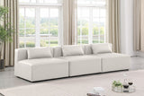 Cube Cream Vegan Leather Modular Sofa 668Cream-S108A Meridian Furniture