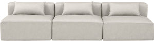 Cube Cream Vegan Leather Modular Sofa 668Cream-S108A Meridian Furniture