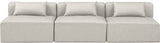 Cube Cream Vegan Leather Modular Sofa 668Cream-S108A Meridian Furniture