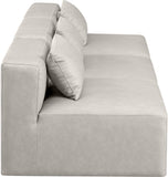 Cube Cream Vegan Leather Modular Sofa 668Cream-S108A Meridian Furniture