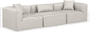 Cube Cream Vegan Leather Modular Sofa 668Cream-S108B Meridian Furniture