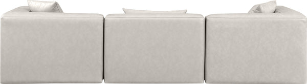 Cube Cream Vegan Leather Modular Sofa 668Cream-S108B Meridian Furniture