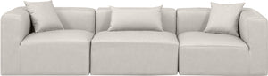 Cube Cream Vegan Leather Modular Sofa 668Cream-S108B Meridian Furniture