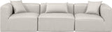 Cube Cream Vegan Leather Modular Sofa 668Cream-S108B Meridian Furniture