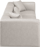 Cube Cream Vegan Leather Modular Sofa 668Cream-S108B Meridian Furniture