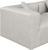 Cube Cream Vegan Leather Modular Sofa 668Cream-S108B Meridian Furniture