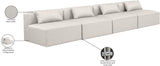 Cube Cream Vegan Leather Modular Sofa 668Cream-S144A Meridian Furniture