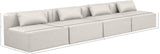 Cube Cream Vegan Leather Modular Sofa 668Cream-S144A Meridian Furniture