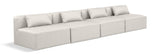 Cube Cream Vegan Leather Modular Sofa 668Cream-S144A Meridian Furniture