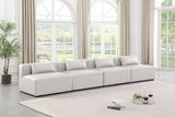 Cube Cream Vegan Leather Modular Sofa 668Cream-S144A Meridian Furniture