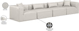 Cube Cream Vegan Leather Modular Sofa 668Cream-S144B Meridian Furniture