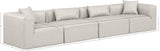 Cube Cream Vegan Leather Modular Sofa 668Cream-S144B Meridian Furniture