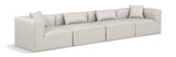 Cube Cream Vegan Leather Modular Sofa 668Cream-S144B Meridian Furniture